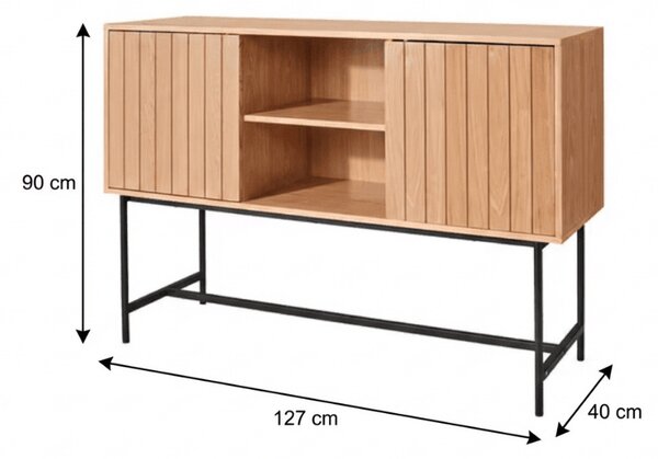 Comoda cu dulapuri VALMOR 90x127 cm, decor stejar
