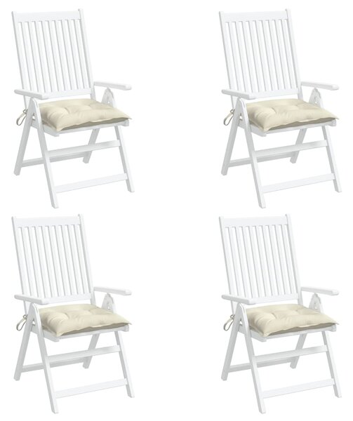 Perne de scaun, 4 buc., alb crem, 40x40x7 cm, textil oxford