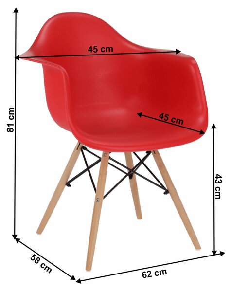 Scaun de sufragerie Damiron PC-019 (roșu). 788167