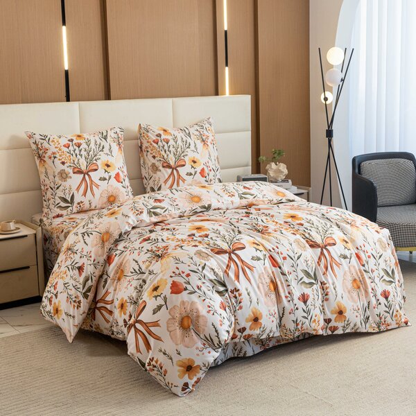 Lenjerie de pat din microfibra FLORAL RIBBON crem Dimensiune lenjerie de pat: 70 x 90 cm | 140 x 220 cm