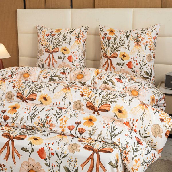 Lenjerie de pat din microfibra FLORAL RIBBON crem Dimensiune lenjerie de pat: 70 x 90 cm | 140 x 220 cm
