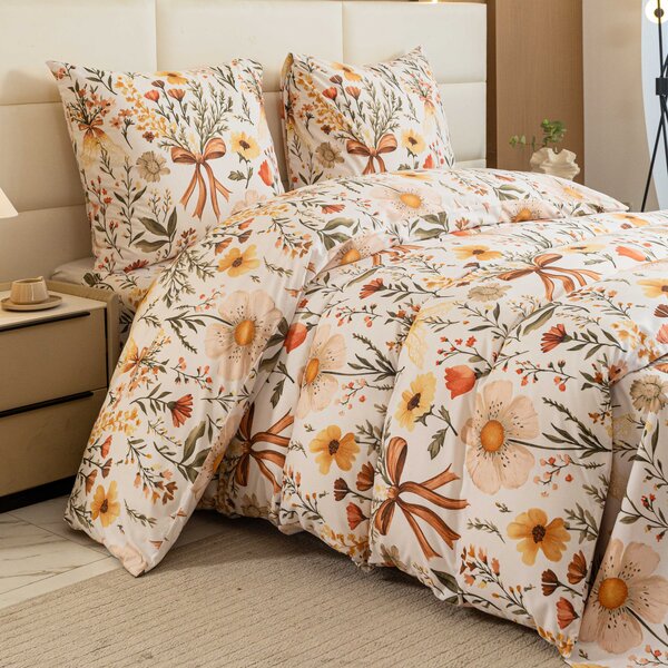 Lenjerie de pat din microfibra FLORAL RIBBON crem Dimensiune lenjerie de pat: 70 x 90 cm | 140 x 220 cm