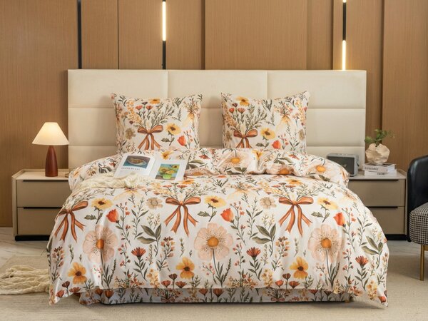 Lenjerie de pat din microfibra FLORAL RIBBON crem Dimensiune lenjerie de pat: 70 x 90 cm | 140 x 220 cm