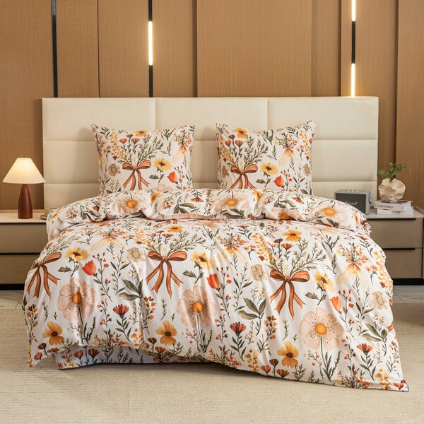 Lenjerie de pat din microfibra FLORAL RIBBON crem Dimensiune lenjerie de pat: 70 x 90 cm | 140 x 220 cm