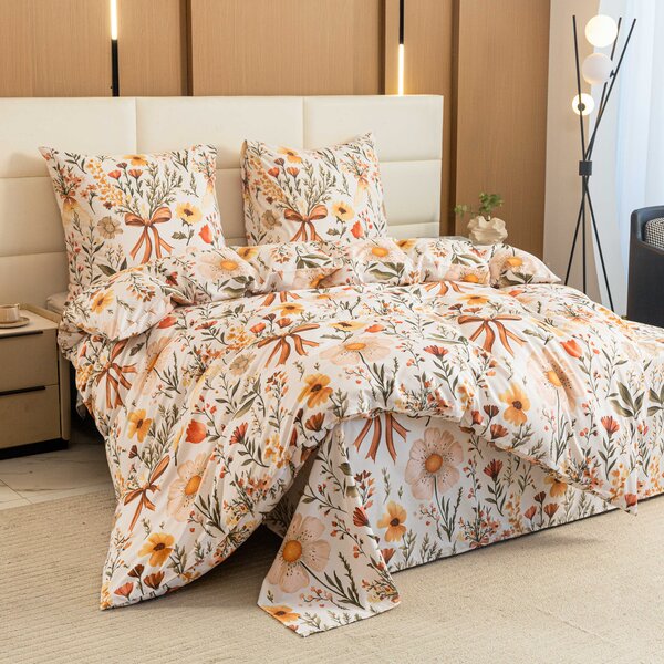 Lenjerie de pat din microfibra FLORAL RIBBON crem Dimensiune lenjerie de pat: 70 x 90 cm | 140 x 220 cm