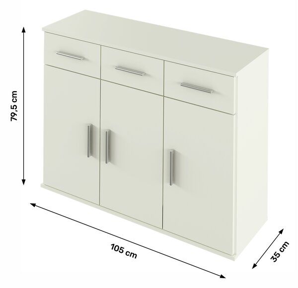 Comodă combinată typ 3 Ressan (alb). 1016737