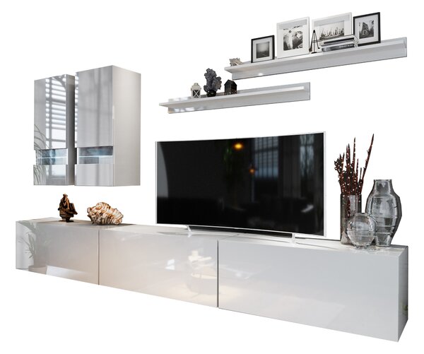Mobilier living Benmore (alb + alb lucios). 1007681