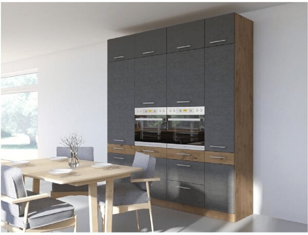 Z0ND0 Dulap chiuvetă inferioară 80 ZL 2F BB Velaga (gri mat + stejar lancelot). 1015856
