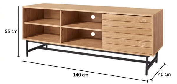 Masuta TV VALMOR 140x40 cm, decor stejar