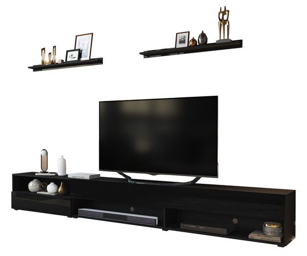Mobilier living Berny 26 (negru + negru lucios). 1036089