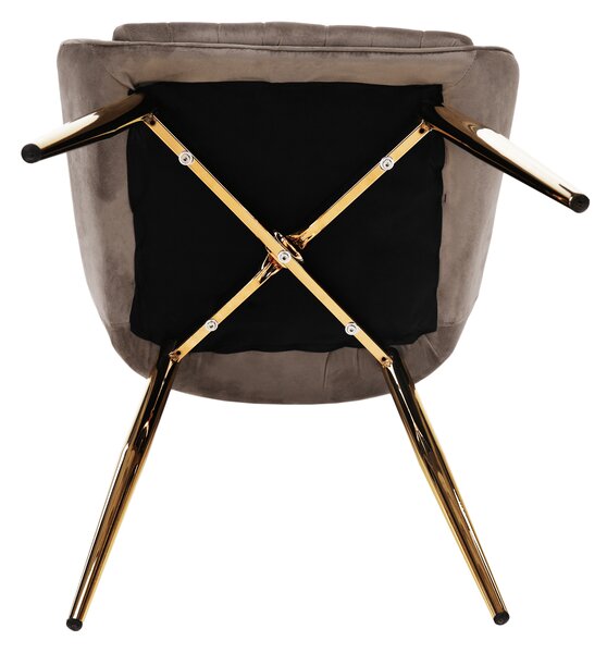 Scaun de sufragerie Soddy (gri maro + auriu). 1034344