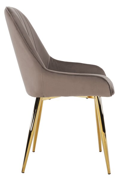 Scaun de sufragerie Soddy (gri maro + auriu). 1034344