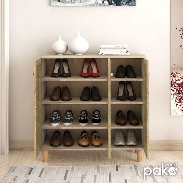 Dulap Pantofi Model Caroline III, Stejar sonoma, 89.5x34.5x91.5