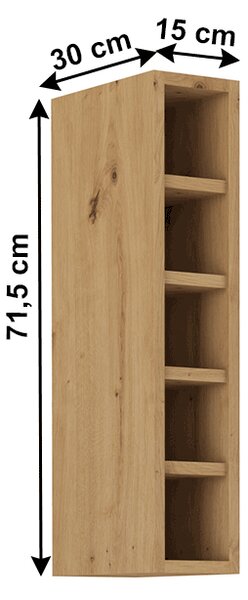 Z0ND0 Raft superior de bucătărie Meriel 15 G-72 OTW (stejar artisan). 1034007
