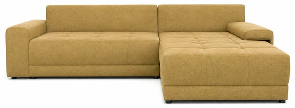 Coltar extensibil ADRIA, universal, stofa catifelata galben mustar - M