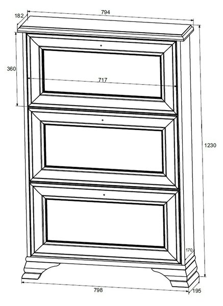Pantofar alb inalt IDENTO, PAL, 80x20x123 cm