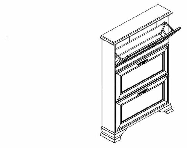 Pantofar alb inalt IDENTO, PAL, 80x20x123 cm