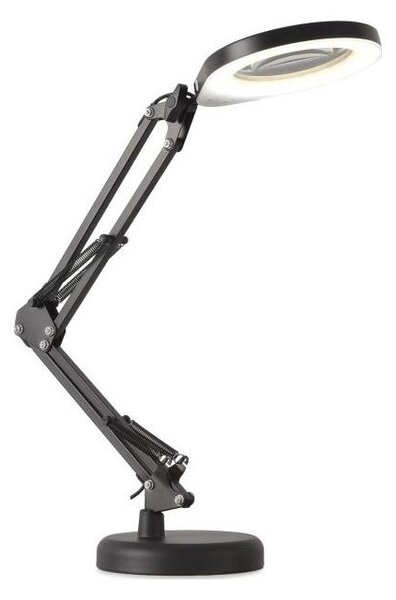 Lampă LED dimabilă de masă cu lupă 2 în 1 AURIQ LOUPE LED/10W/5V 3000/4000/6500K negru