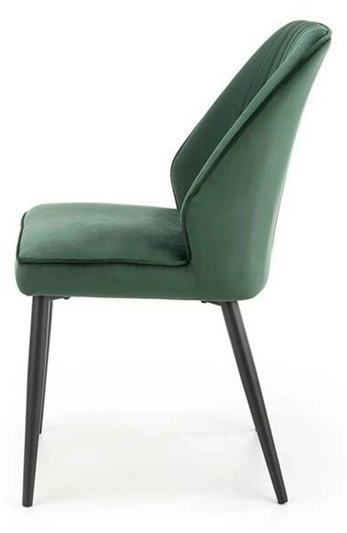 Scaun tapitat K432, verde inchis, stofa catifelata, 48x57x85 cm