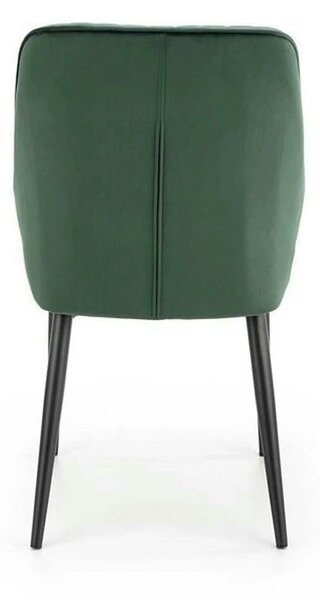 Scaun tapitat K432, verde inchis, stofa catifelata, 48x57x85 cm