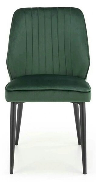 Scaun tapitat K432, verde inchis, stofa catifelata, 48x57x85 cm