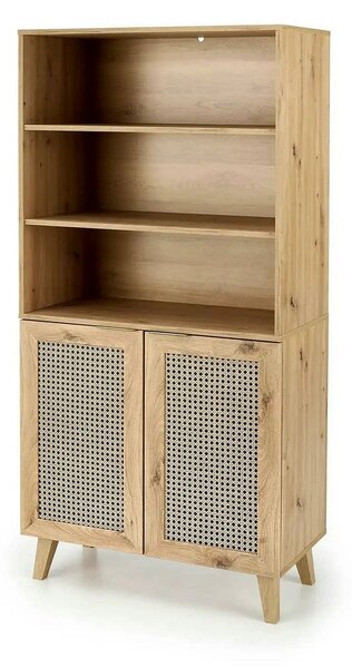 Biblioteca BORNEO, stejar artisan, PAL laminat, 80x40x173 cm