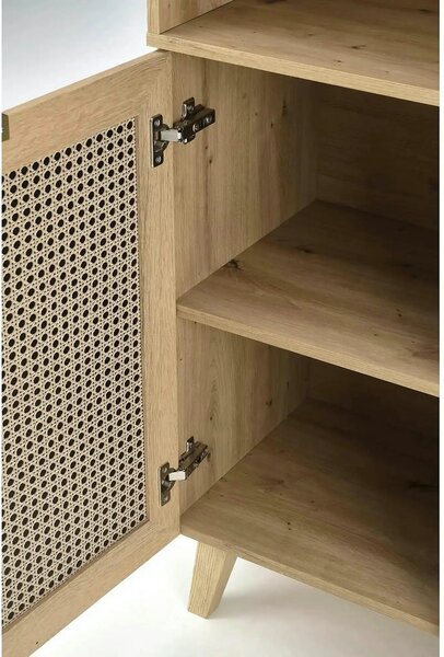 Biblioteca BORNEO, stejar artisan, PAL laminat, 80x40x173 cm