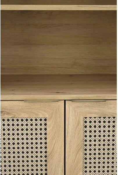 Biblioteca BORNEO, stejar artisan, PAL laminat, 80x40x173 cm