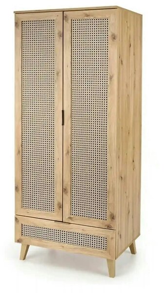Dulap BORNEO, stejar artisan, cu 2 usi si un sertar, 80x57x200 cm