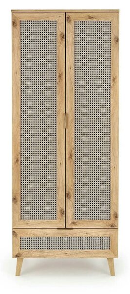 Dulap BORNEO, stejar artisan, cu 2 usi si un sertar, 80x57x200 cm