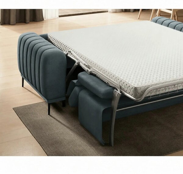 Canapea extensibila pat dublu GANDI 160, stofa catifelata turcoaz inch
