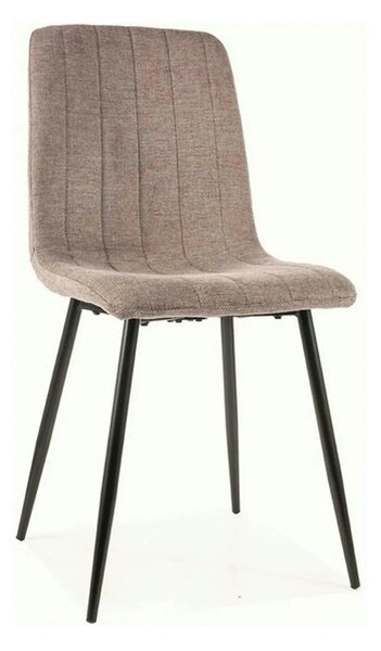 Scaun ALAN, bej inchis/negru mat, stofa clasica/metal, 45x39x91 cm
