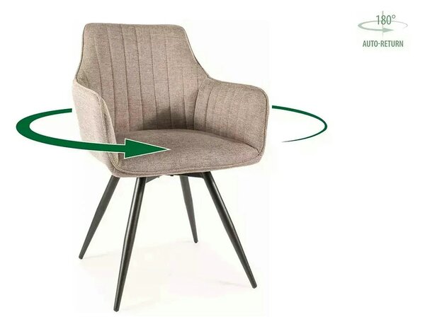 Scaun BALLO, bej/negru, stofa clasica/metal, 56x45x84 cm