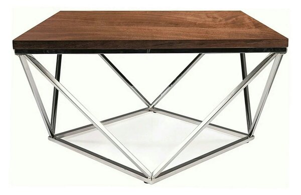 Masuta cafea SILVER A, nuc/argintiu, 80x80x45 cm