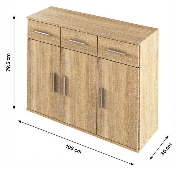 Comodă combinată typ 3 Ressan (stejar sonoma). 1016739