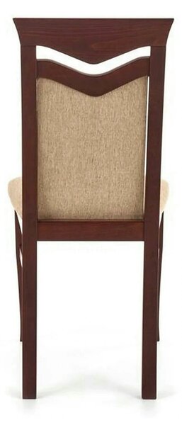 Scaun tapitat CITRONE, bej/nuc, stofa clasica/lemn, 44x43x96 cm