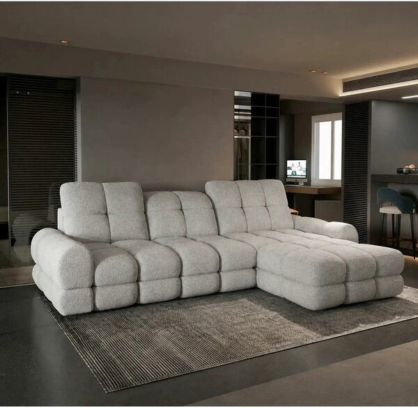 Coltar extensibil confortabil TOLLO MINI, sezlong dreapta, stofa catif