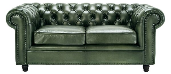 Canapea Chesterfield Austen din piele DarkBrown / 180 cm