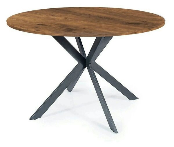 Masa TALIA II, nuc/negru mat, 90x90x76 cm