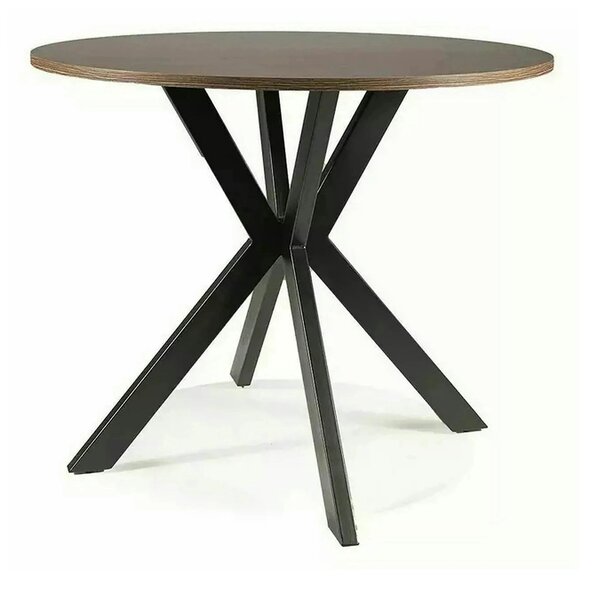 Masa TALIA II, nuc/negru mat, 90x90x76 cm