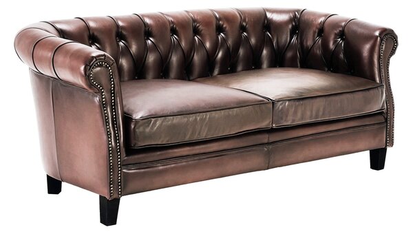 Canapea Chesterfield Golding din piele 160 cm DarkBrown