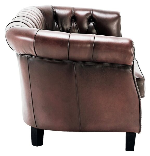 Canapea Chesterfield Golding din piele 160 cm DarkBrown