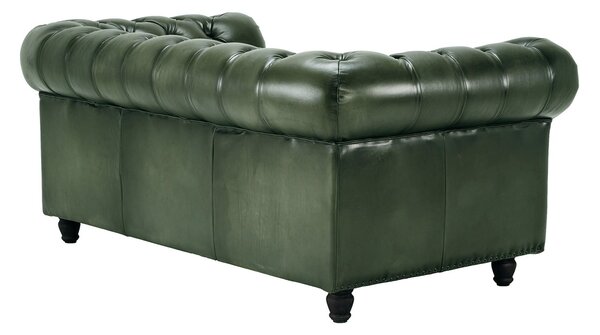 Canapea Chesterfield Austen din piele DarkBrown / 180 cm