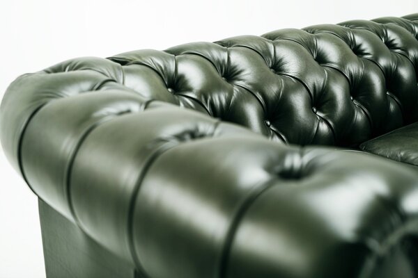 Canapea Chesterfield Austen din piele DarkBrown / 180 cm