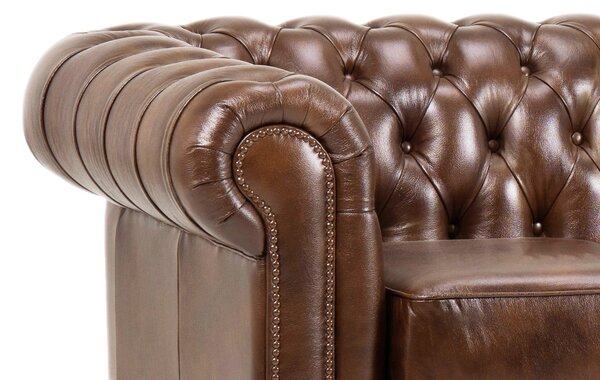 Fotoliu din piele Chesterfield Fleming DarkBrown