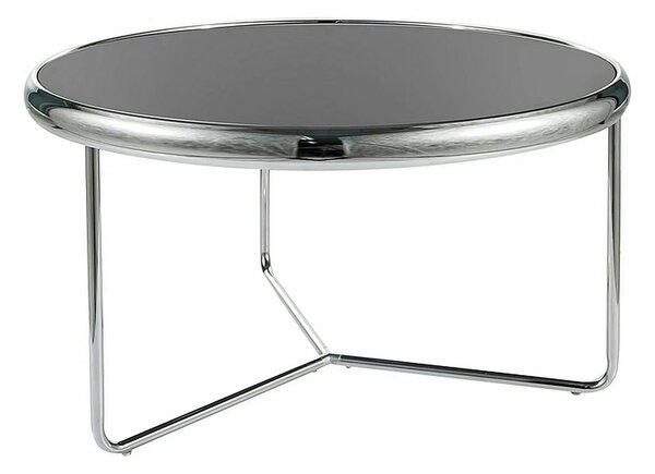 Masuta cafea SCARLET, negru/argintiu, sticla securizata/metal, 74x40 c
