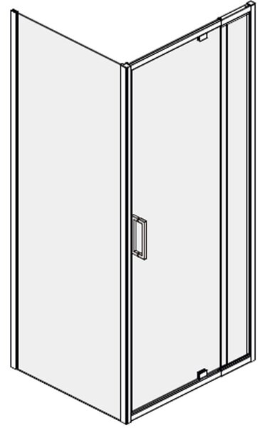 Cabină de duș pătrată Fluminia, Anda 80 x 80 h200, cu ușă pivotantă, crom