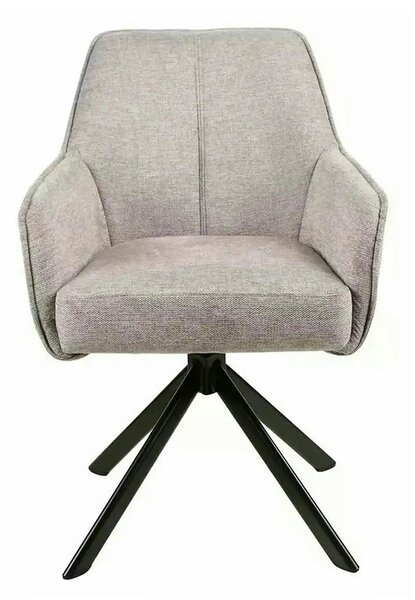 Scaun NOTTI, gri/negru, stofa clasica/metal, 55x45x83 cm