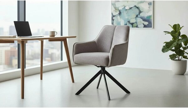 Scaun NOTTI, gri/negru, stofa clasica/metal, 55x45x83 cm
