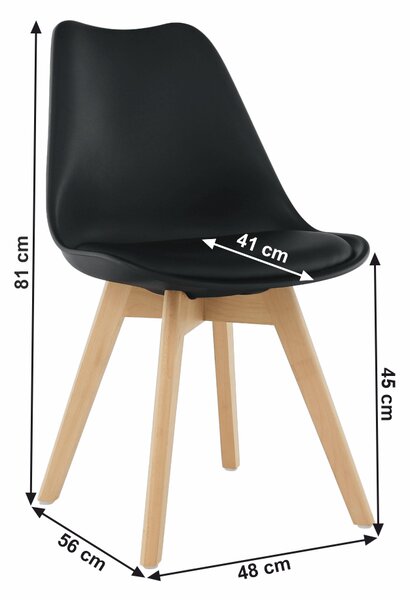 Scaun de sufragerie Balmaris (negru). Promo -33%. 1001822